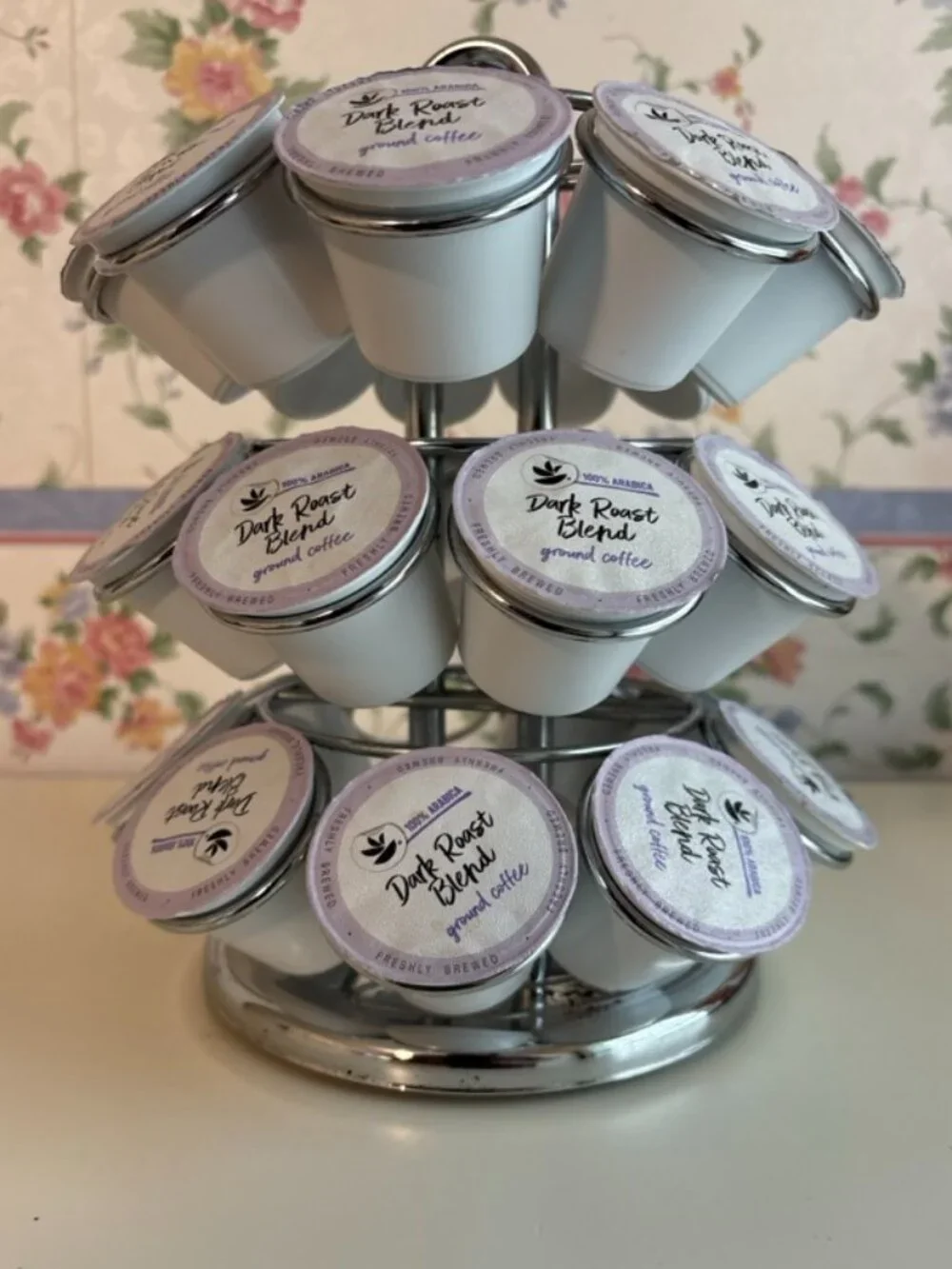 27 Space Keurig K Cup‎ Coffee Pod Carousel Organizer & 26 Dark Roast Coffee Pods
